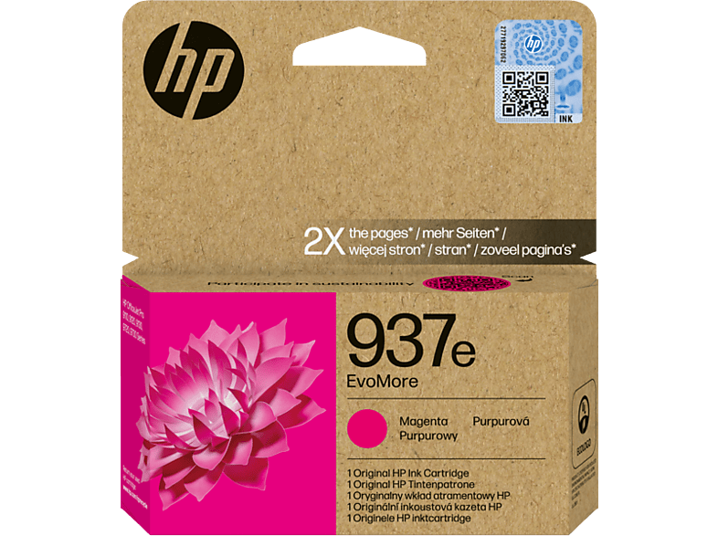 HP No. 937e EvoMore eredeti tintapatron, magenta, 1650 oldal (4S6W7NE)