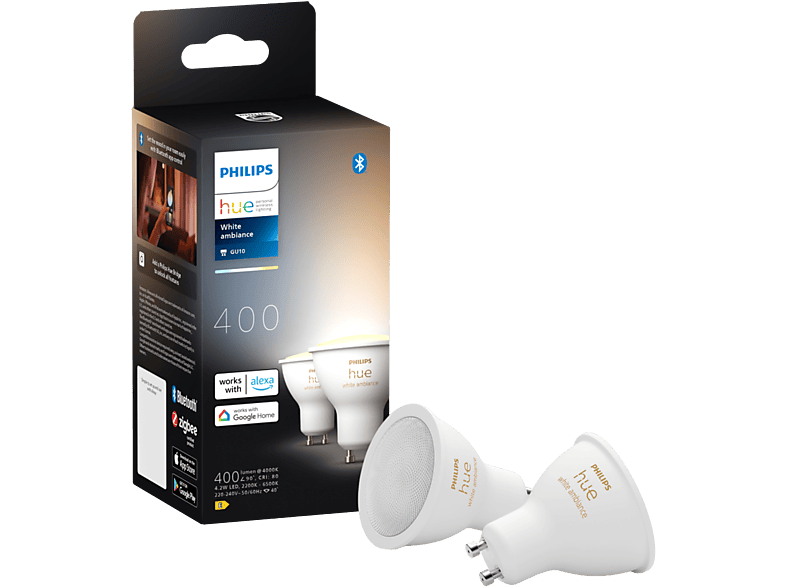 Philips Hue Spot - White Ambiance Gu10 (2 Pack) Slimme Ledlamp Wit