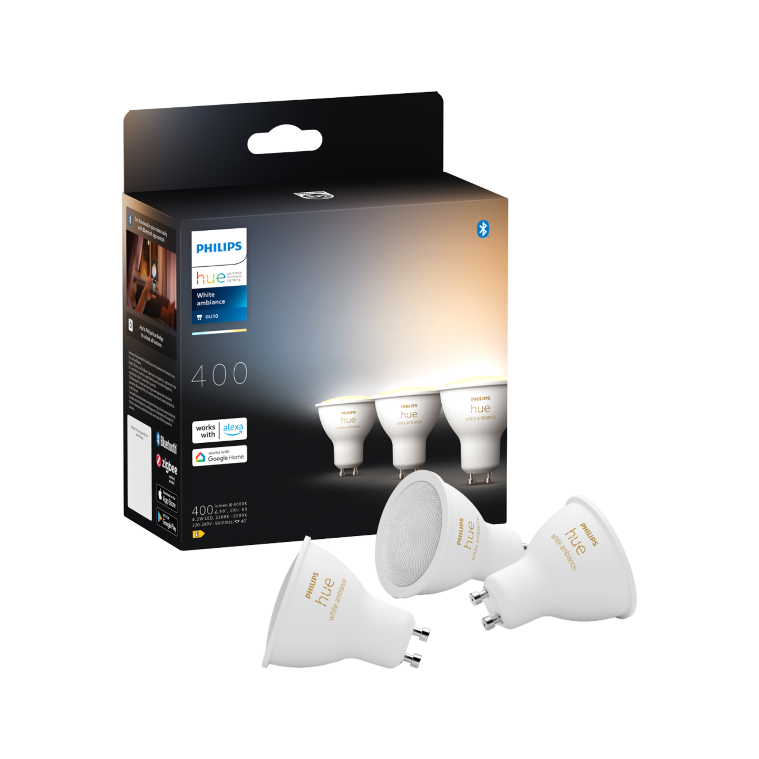 Philips Hue Spot - warm-tot koelwit licht - 3 pack - GU10