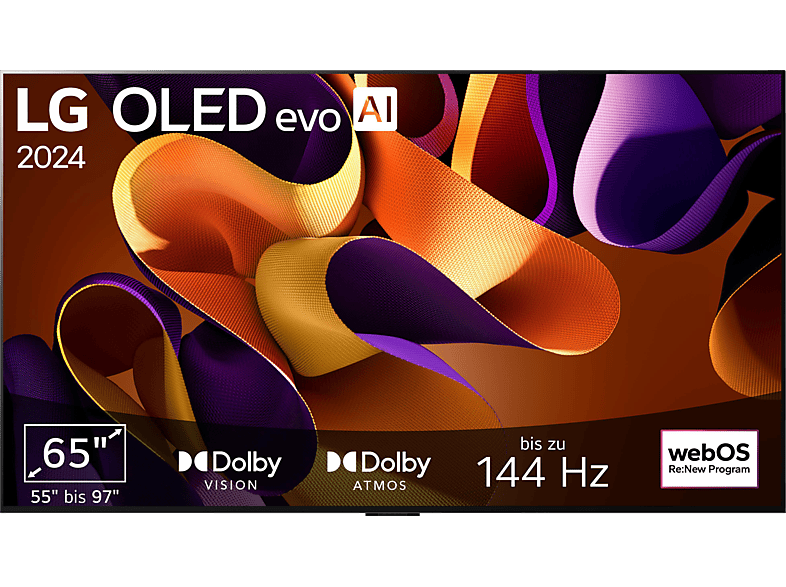 LG OLED65G48LW OLED evo TV (Flat, 65 Zoll / 165 cm, 4K, SMART TV, webOS 24 mit ThinQ)