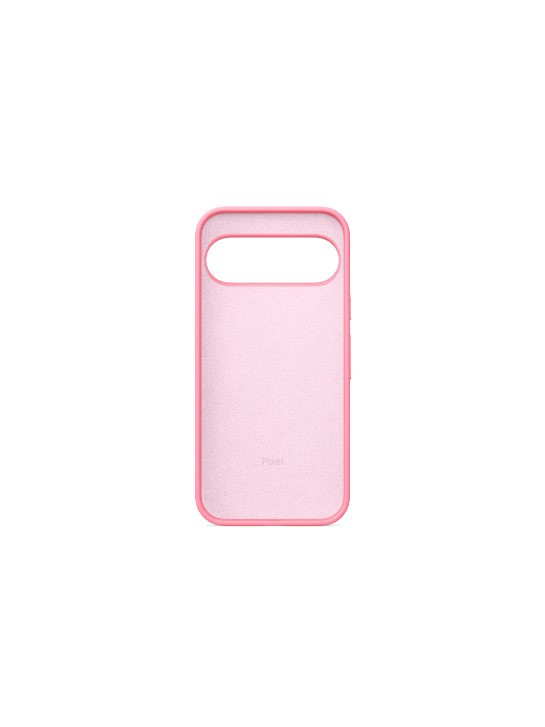 Una funda rosa para teléfono Pixel con un recorte para la cámara.