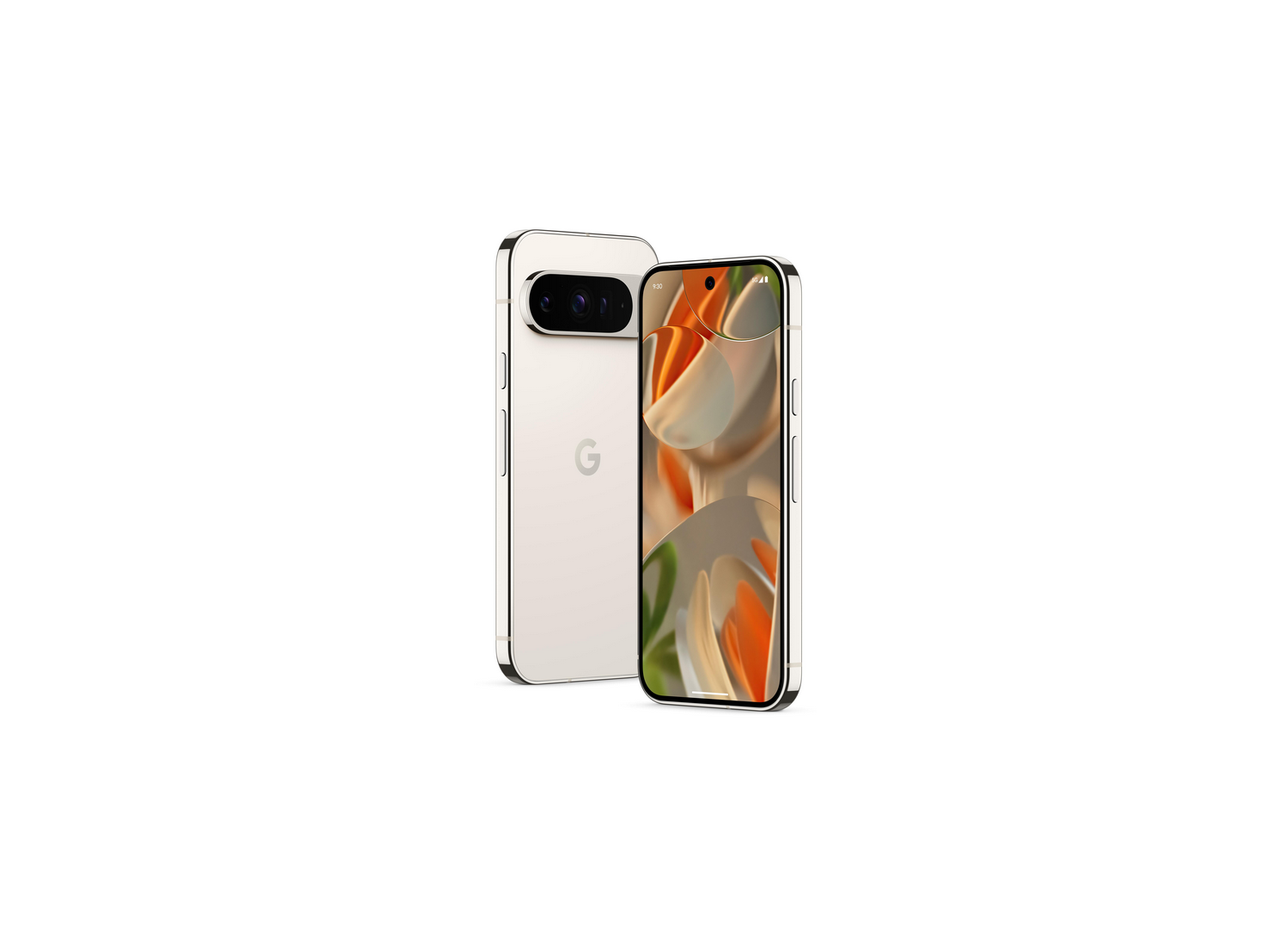 Dos smartphones, uno de pie y otro en su parte trasera.