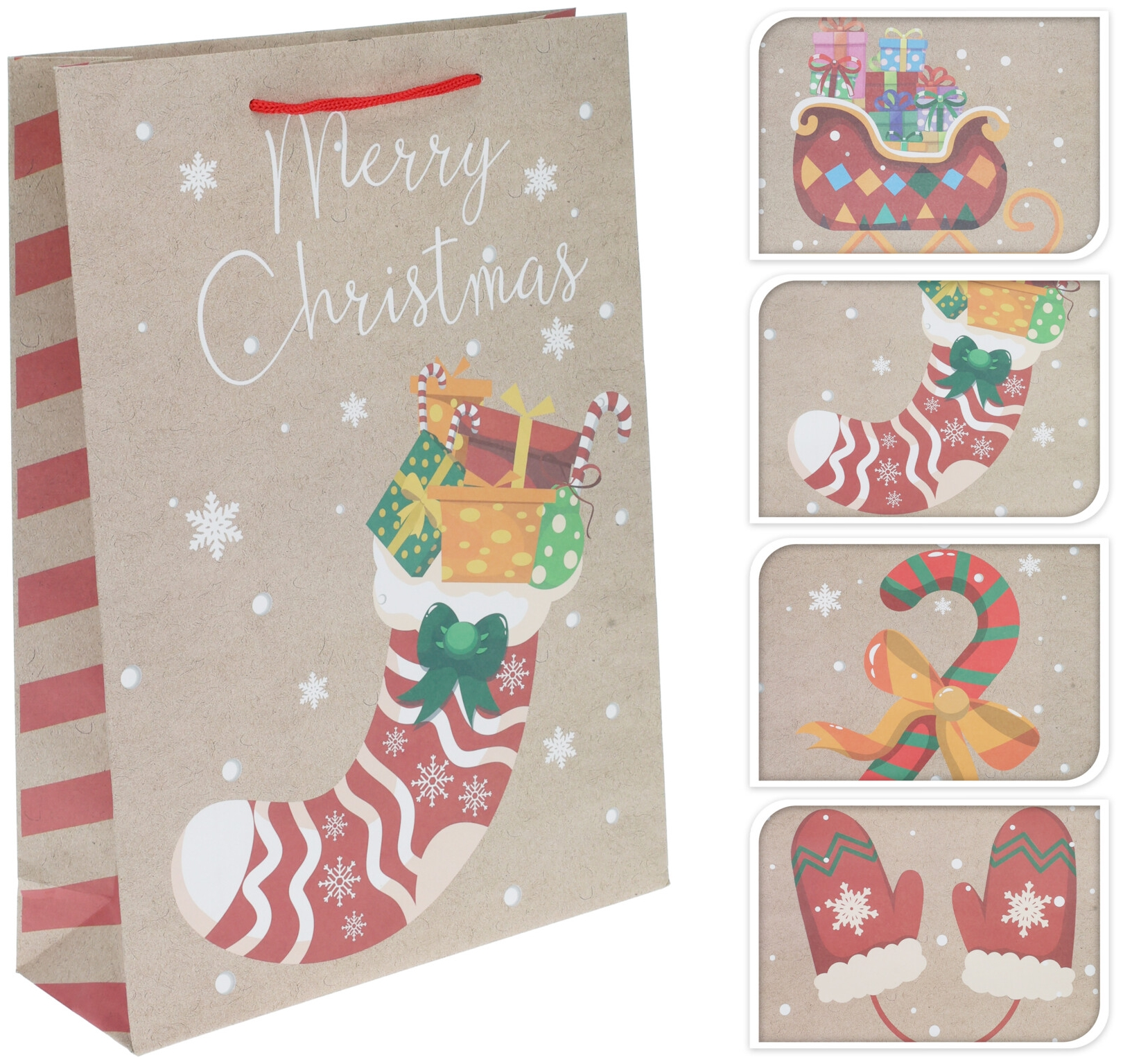 ENTAC Karácsonyi szatyor, 180x80x230 mm, 4 féle mintával (ABD110430)