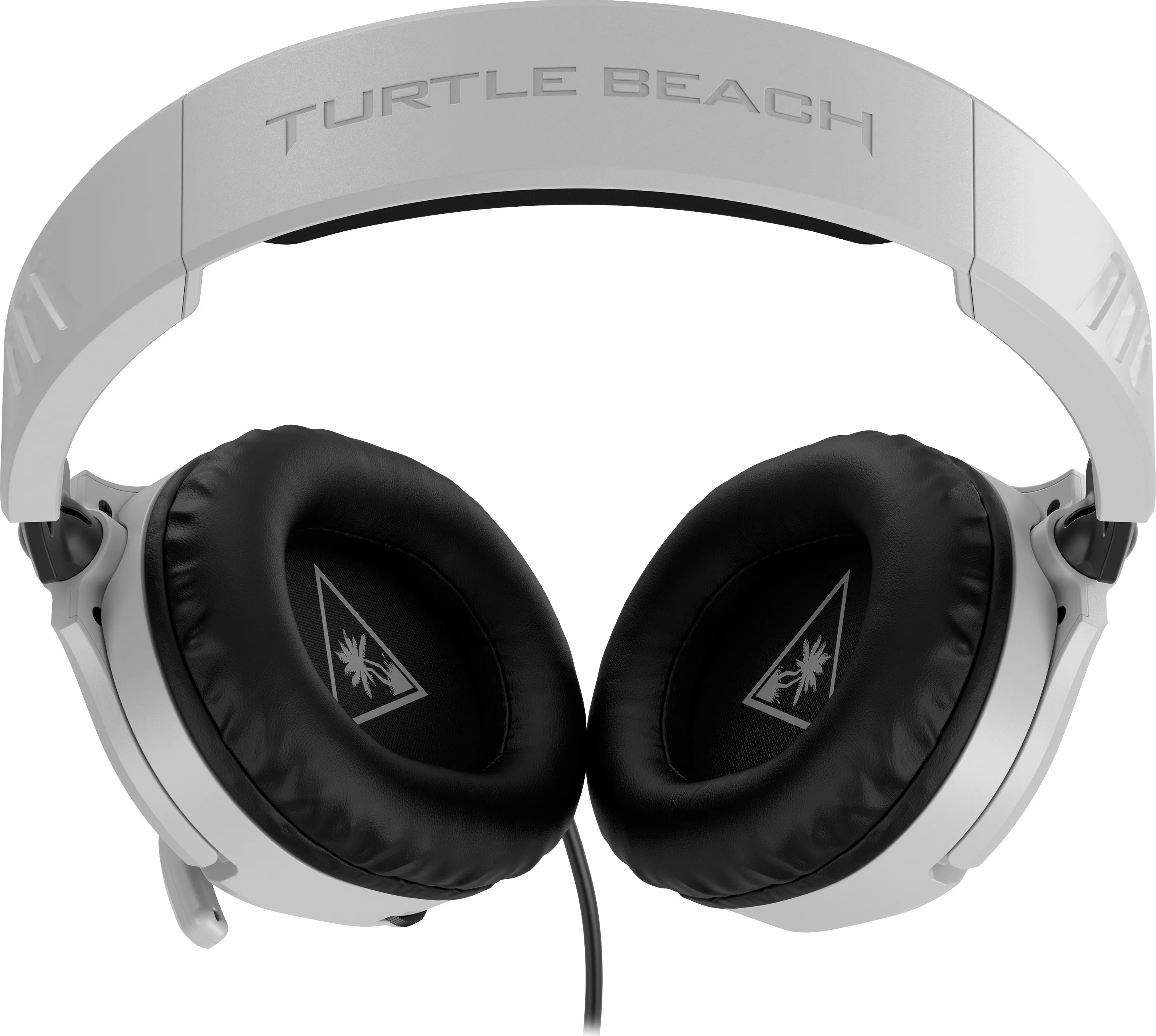 Cuffie Turtle Beach bianche con padiglioni neri.