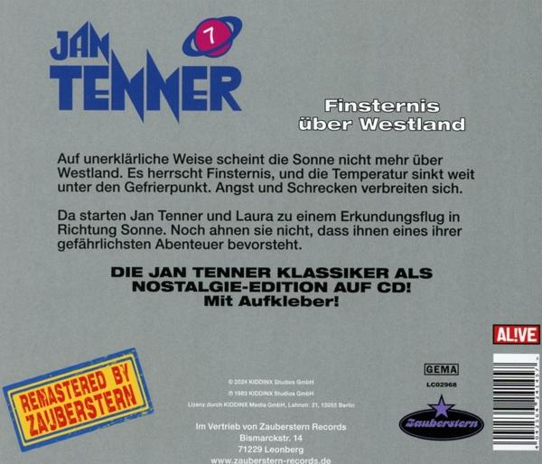 Die Rückseite einer CD-Hülle mit deutschem Text und einem Aufkleber.