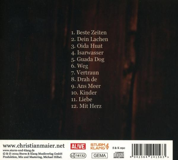 CD-Hülle mit deutschen Songtiteln und Details zur Musikproduktion.
