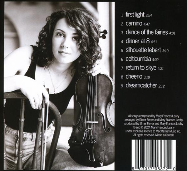 CD-Cover mit einer Frau, die eine Violine hält, Titelliste rechts.