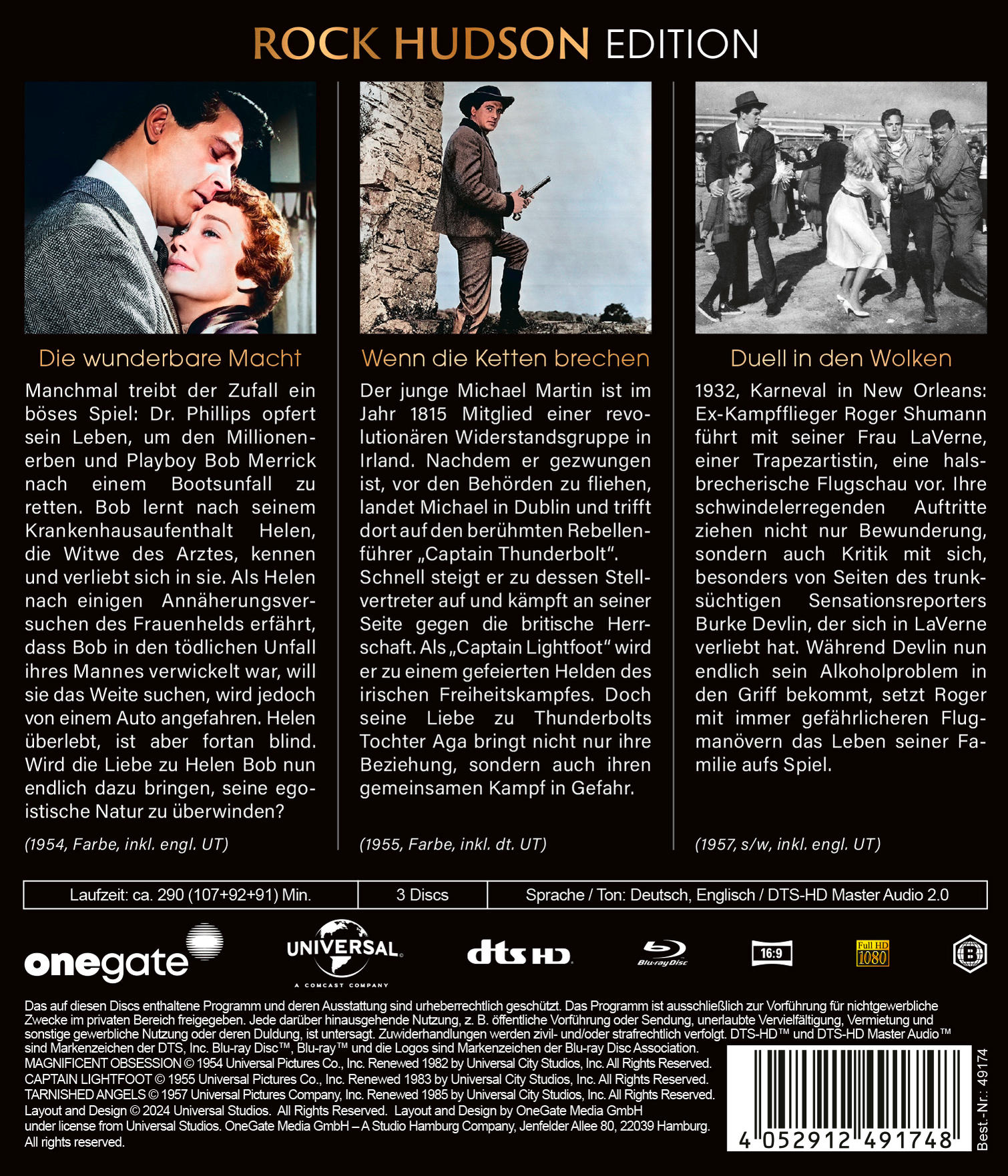 Die Rückseite einer DVD-Hülle mit Text und Bildern, die sich auf einen Film beziehen.