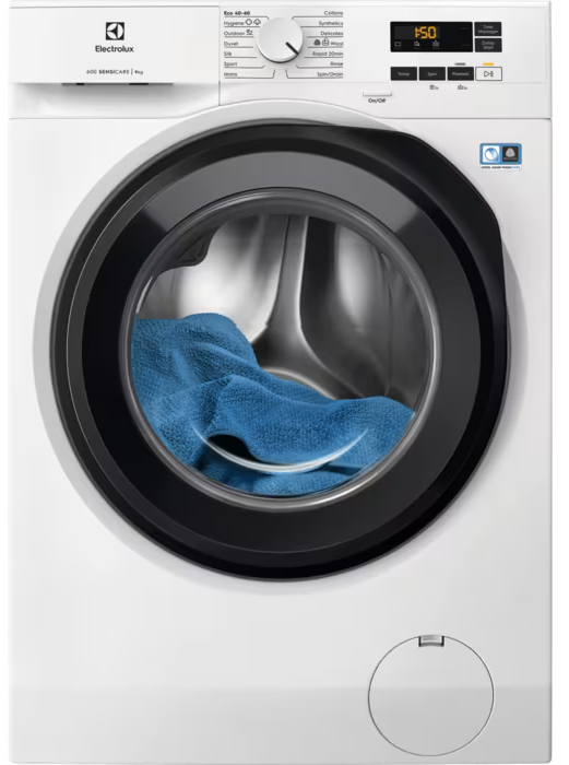 ELECTROLUX EW6F1492E Elöltöltős mosógép, A, 9kg, 1400 f/p, Ökoinverter, Hygiene prog.gőzzel, Rapid 20min