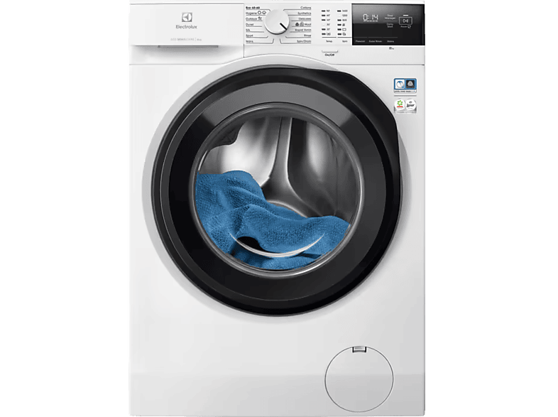 ELECTROLUX EW6F2482E Elöltöltős mosógép, A, 8kg, 1400 f/p, Ökoinverter, Hygiene prog.gőzzel, Rapid 14min