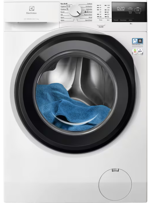 ELECTROLUX EW6F2492E Elöltöltős mosógép, A, 9kg, 1400 f/p, Ökoinverter, Hygiene prog.gőzzel, Rapid 20min