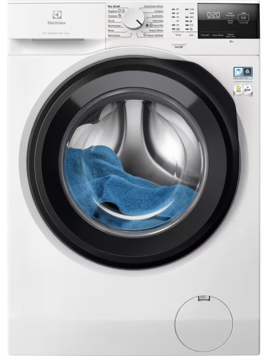 ELECTROLUX EW7F2482E Elöltöltős mosógép, A, 8kg, 1400 f/p, Ökoinverter, Hygiene prog.gőzzel, Rapid 14min