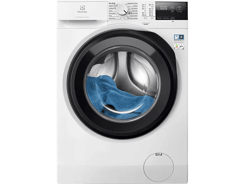 ELECTROLUX EW7F2482E Elöltöltős mosógép, A, 8kg, 1400 f/p, Ökoinverter, Hygiene prog.gőzzel, Rapid 14min