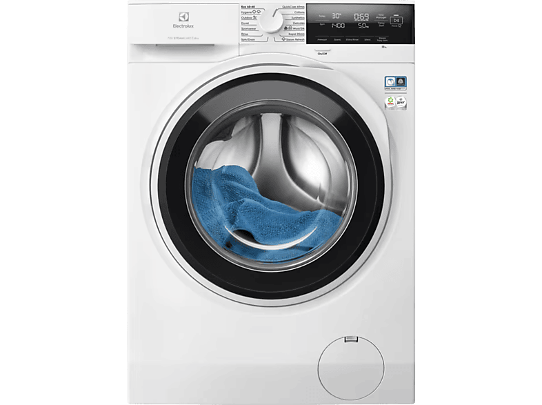 ELECTROLUX EW7F3484UE Elöltöltős mosógép, A, 8kg, 1400 f/p, Ökoinverter,UNIVERSALDOSE,WIFI, Hygiene prog.gőzzel, QuickCare 69min