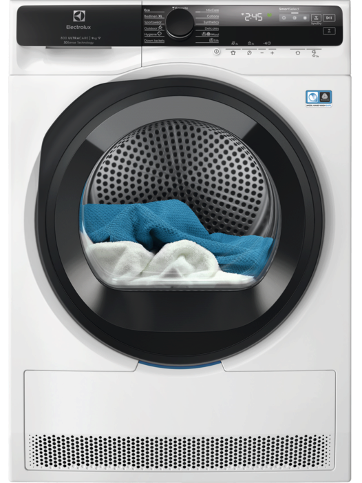 ELECTROLUX EW8D595MCE Hőszivattyús szárítógép, C, 9kg, hőszivattyús, inverter, 3DSense, WIFI, SmartSelect, belső világítás