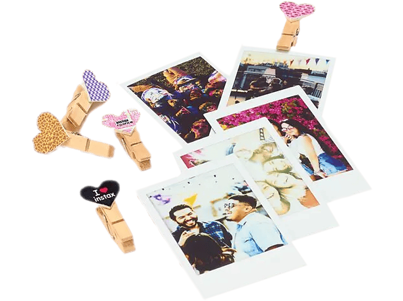 FUJIFILM Design Clips, Holzklammern, Heart