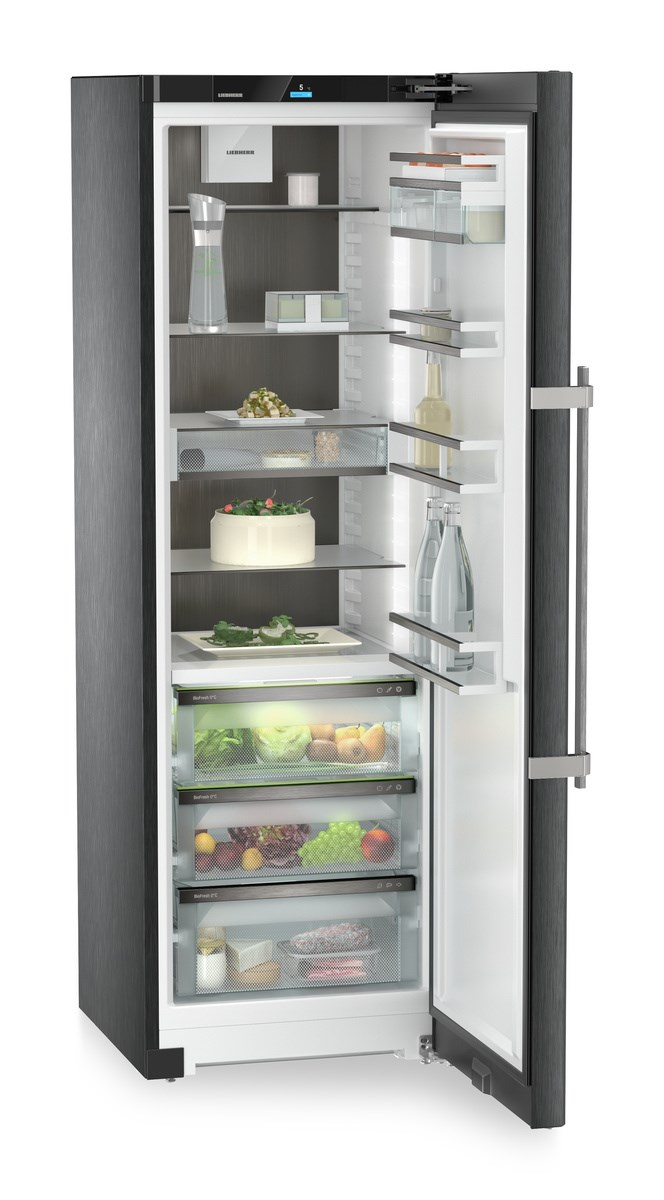 LIEBHERR RBBSB 525I-22 Prime BioFresh Kühlschrank (B, 1855 mm hoch, BlackSteel, 386 l)