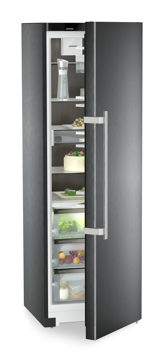 LIEBHERR RBBSB 525I-22 Prime BioFresh Kühlschrank (B, 1855 mm hoch, BlackSteel, 386 l)