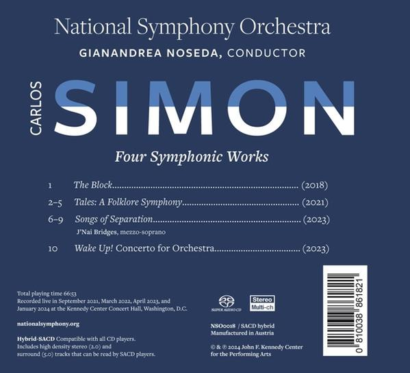CD-Cover für Carlos Simons Four Symphonic Works.