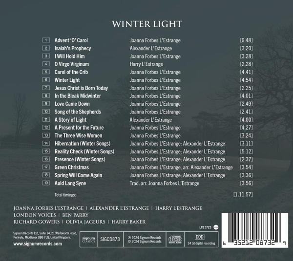CD-Cover mit einer Titelliste namens Winter Light.