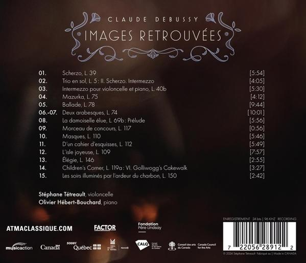 CD-Cover mit Text. Brauner Hintergrund. Listet Musikstücke und Credits auf. Dunkler Hintergrund.