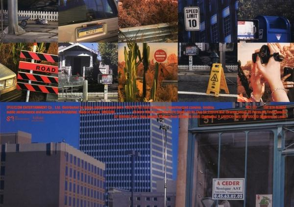 Eine Collage verschiedener urbaner Szenen und Schilder, darunter ein 'Road'-Schild und ein Temposchild.