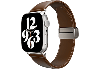 SWITCHEASY Classic bőr szíj Apple Watch S4-S9 okosórákhoz, 42/44/45/49mm, barna (SAW459238BN24)