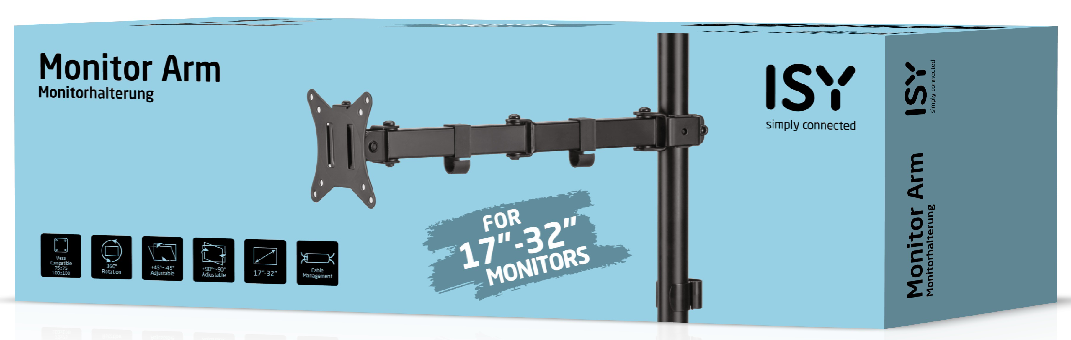 Monitor kar doboz, fekete fehér szöveggel, 17-32" monitorokhoz.