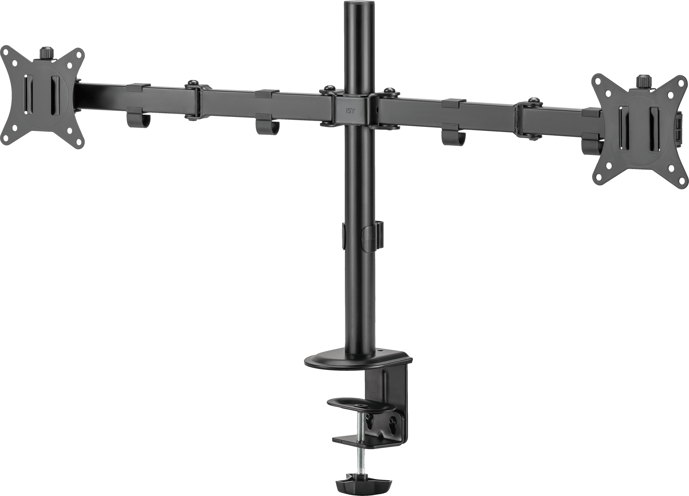 ISY Asztali monitor állvány 2 monitorhoz, dönthető-forgatható, 17-32", fekete (IMA-2400)