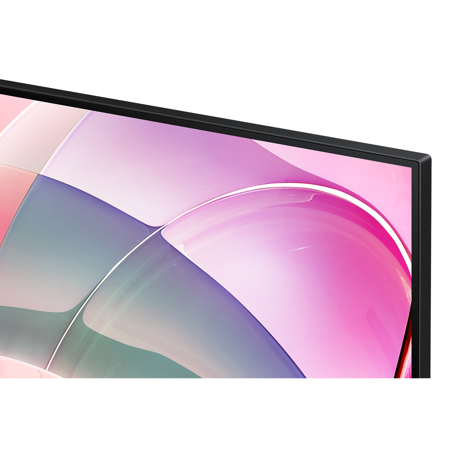 Close up of a monitor, with color gradients and a black border.