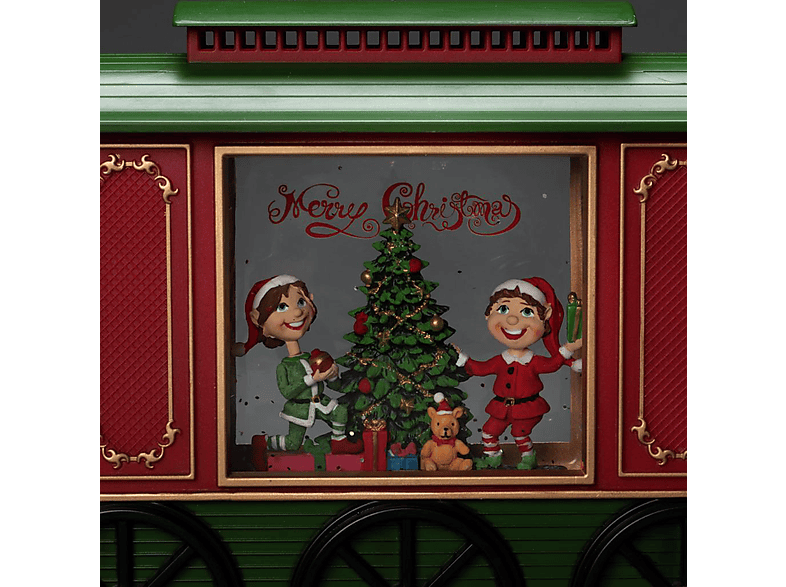 Thumbnail - KONSTSMIDE LED Wasserlaterne Wagon mit 5 Std. Timer Weihnachtsbeleuchtung, Rot / Grün, Warm Weiß