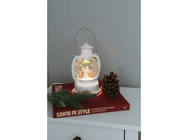 Thumbnail - KONSTSMIDE LED Kugellaterne Engel und Rentier Weihnachtsbeleuchtung, Weiß / Silberfarben, Warm