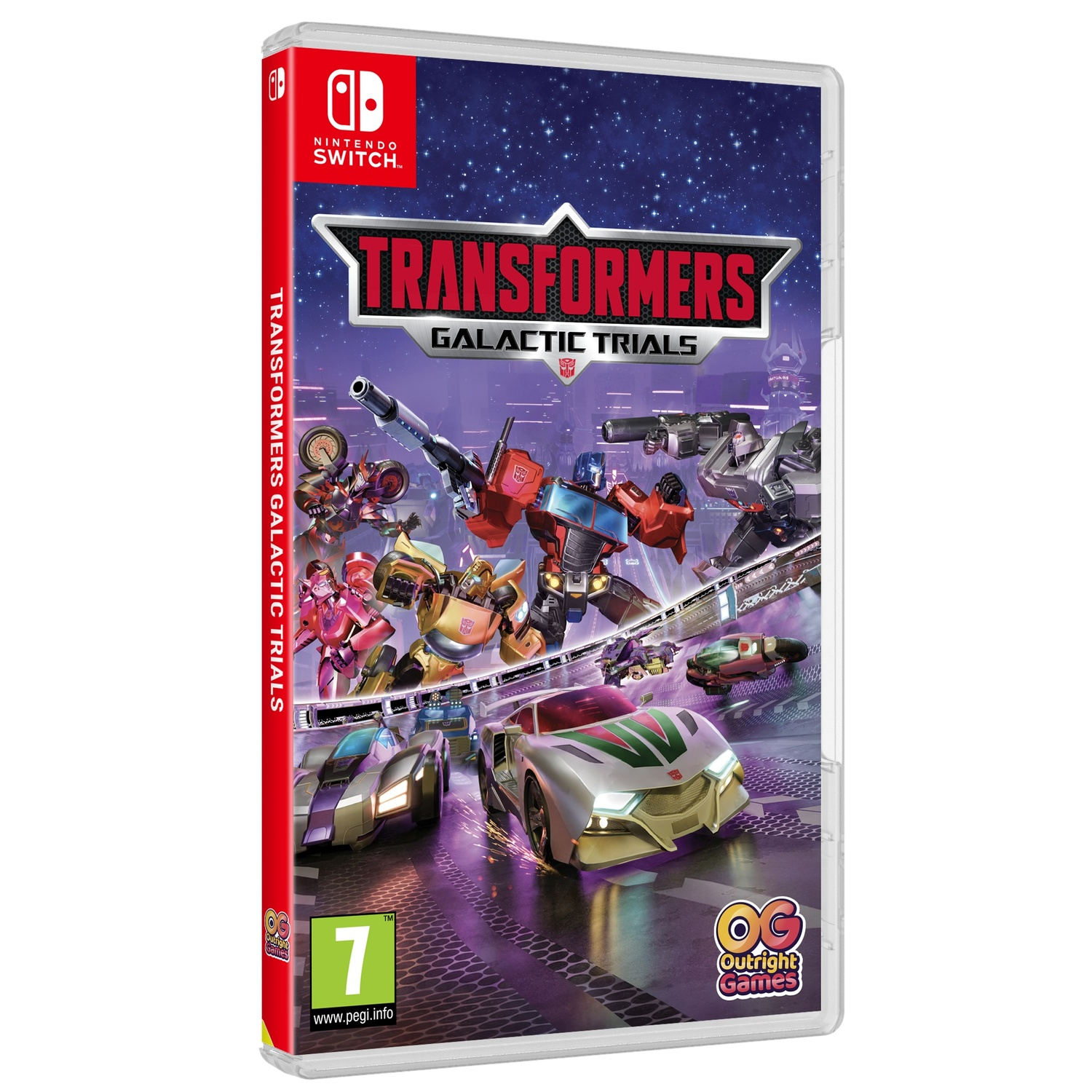 Videogame box art met voertuigillustraties.
