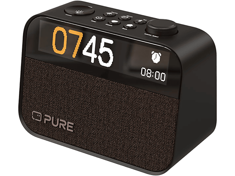 PURE Moment Radiowecker, Digital, DAB+, DAB, FM, Bluetooth, Coffee Black