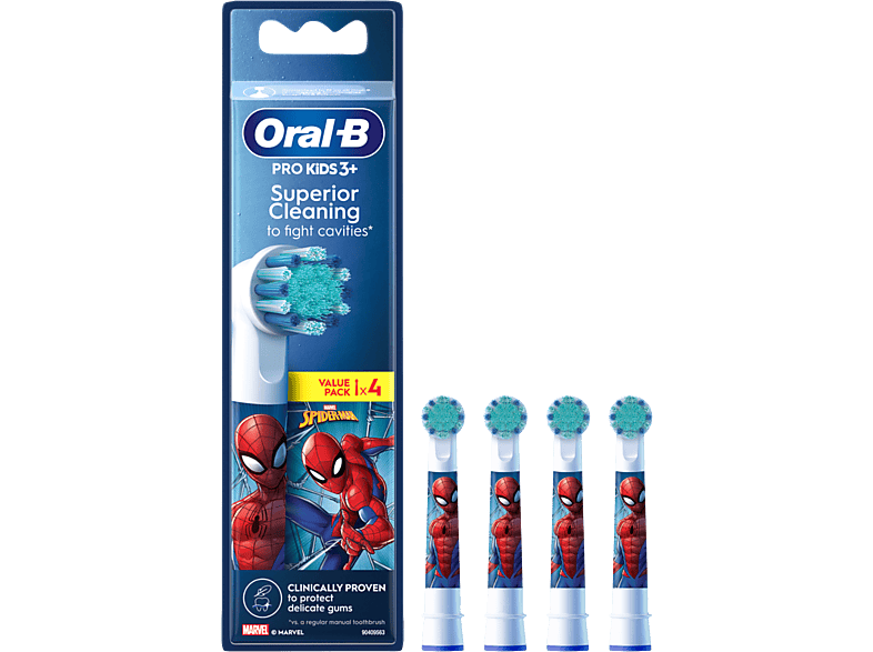 Oral B Opzetborstel Kinderen Spiderman 4 Stuks (eb10)