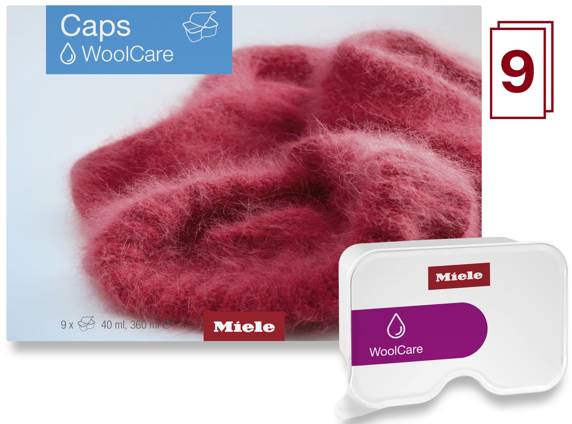 Środek piorący do wełny i tkanin delikatnych MIELE WA CWC 0902 L Caps WoolCare 9 szt.