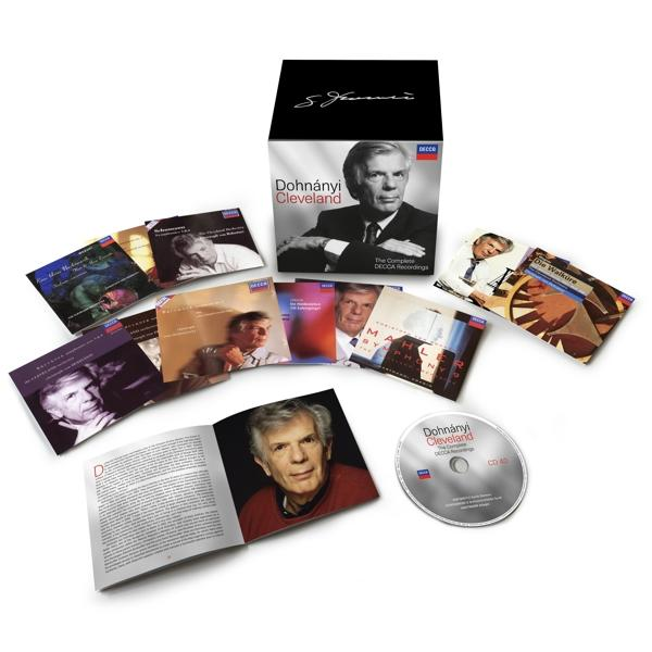 Mehrere Musik-CDs, ein Booklet und eine Box mit dem Porträt eines älteren Mannes.