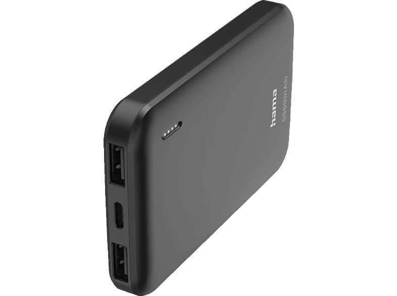 HAMA Pocket 5 Powerbank 5000 mAh Grau/Anthrazit