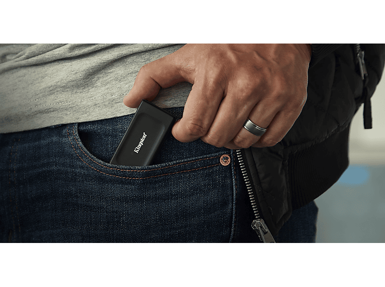 KINGSTON 1TB XS1000 SSD Festplatte, USB-C 3.2 Gen2, Extern, R1050/W1000 MB/s, Schwarz — Foto 2 von 5