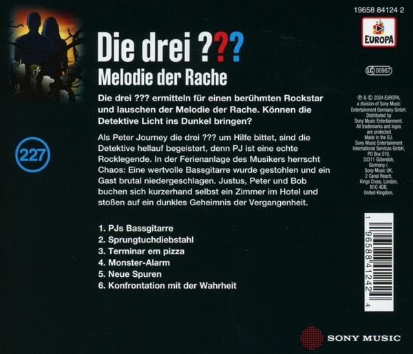 Rückseite eines Buches mit Text, Logo und Cartoon-Illustration.