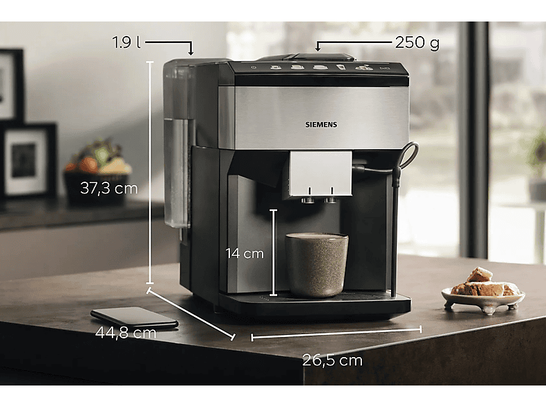 Ekspres ciśnieniowy SIEMENS TP516RX3 EQ500 Srebrno-czarny – zdjęcie 2