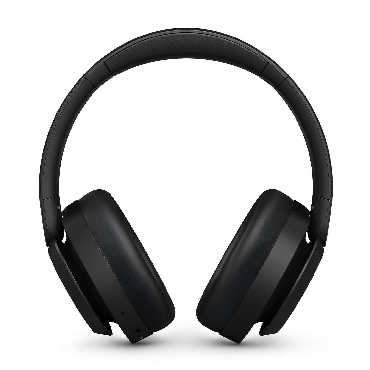 Cuffie nere over-ear, centrate, su sfondo bianco.