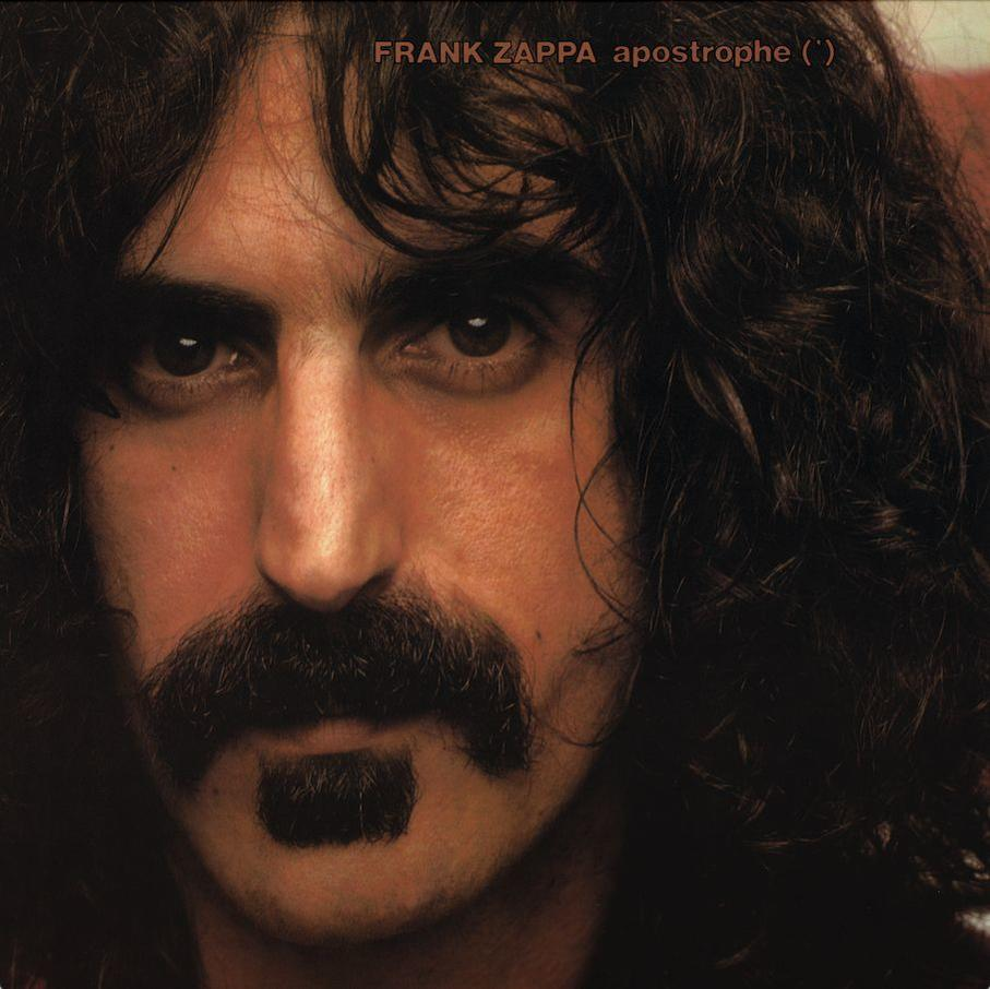 Frank Zappa Albumcover mit seinem Gesicht, Schnurrbart und Haaren.