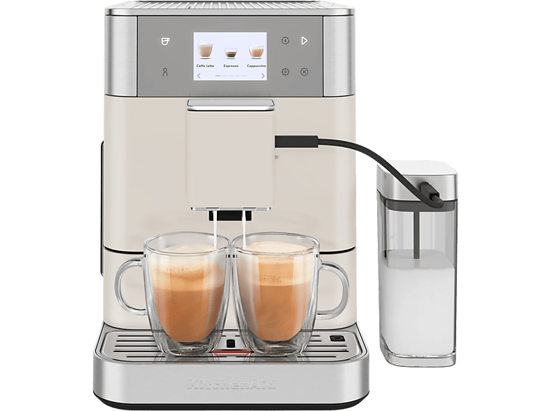Kitchen Aid 5KES8557EPL KF7 Espresso-Kollektion Kaffeevollautomat (Porcelain White, 15 bar, externer Milchbehälter)