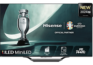 HISENSE 55U7NQ 4K UHD Smart 144Hz Mini-LED ULED TV, sötétszürke, 139 cm