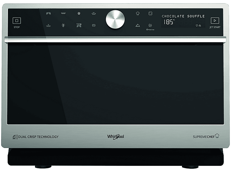 REACONDICIONADO Seminuevo Bueno Microondas con horno - Whirpool MWSC 9133 SX, 1000W, 7 niveles de potencia, 33 l, Inox