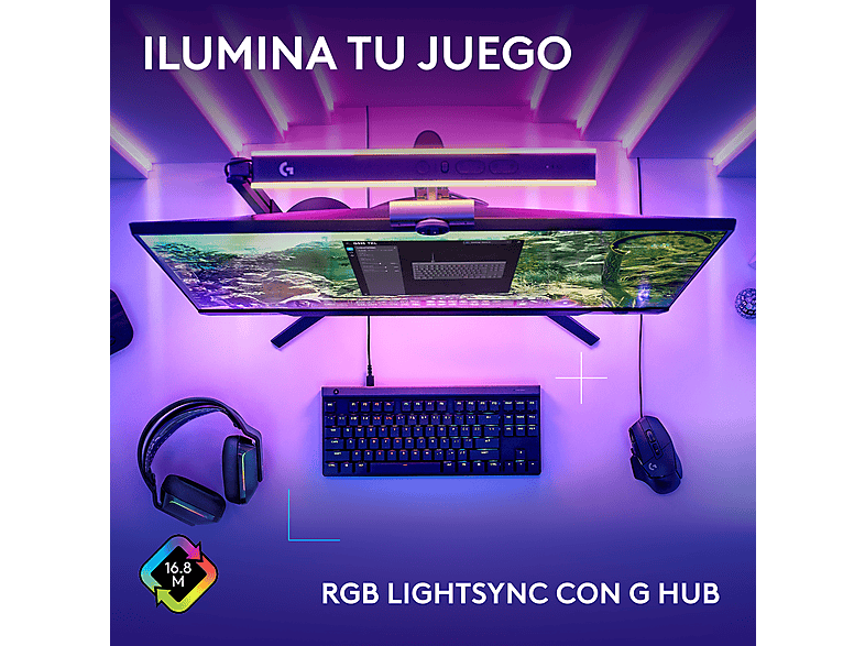 Teclado gaming - Logitech G G515 TKL, Cable, Teclas RGB Lightsync/Personalizables, Modo de juego, Interruptores mecánicos GL perfil bajo, Negro – imagen 2