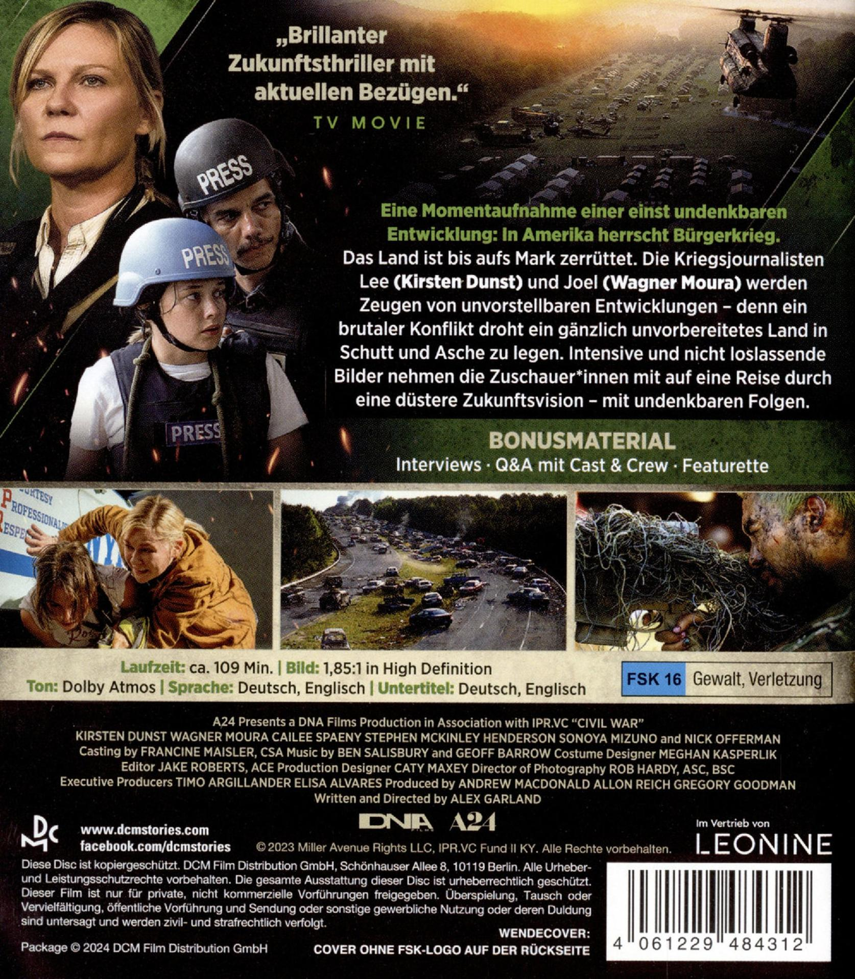 Rückseite einer DVD-Hülle. Text auf Deutsch mit Bildern einer Filmszene und der Besetzung.