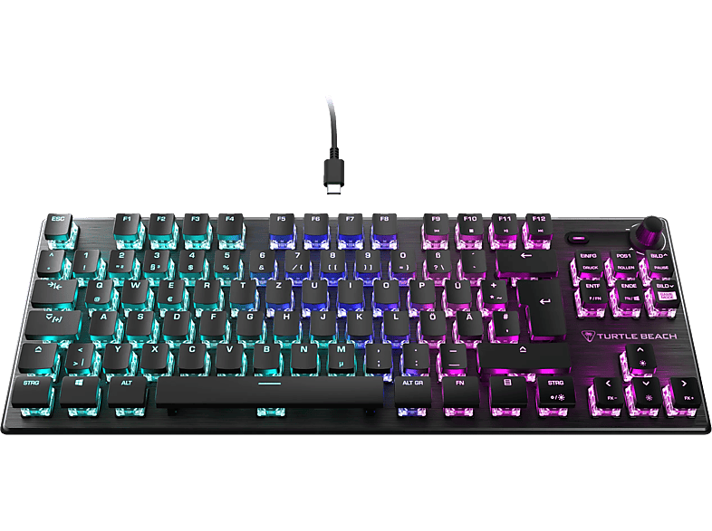 TURTLE BEACH Vulcan TKL (CH Layout), Gaming Tastatur, Mechanisch, Titan Switch Mechanical linear, Kabelgebunden, Schwarz