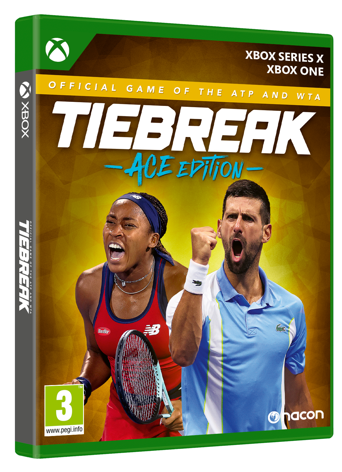 Caja de juego con tenistas, Tiebreak Ace Edition, para Xbox Series X y One.